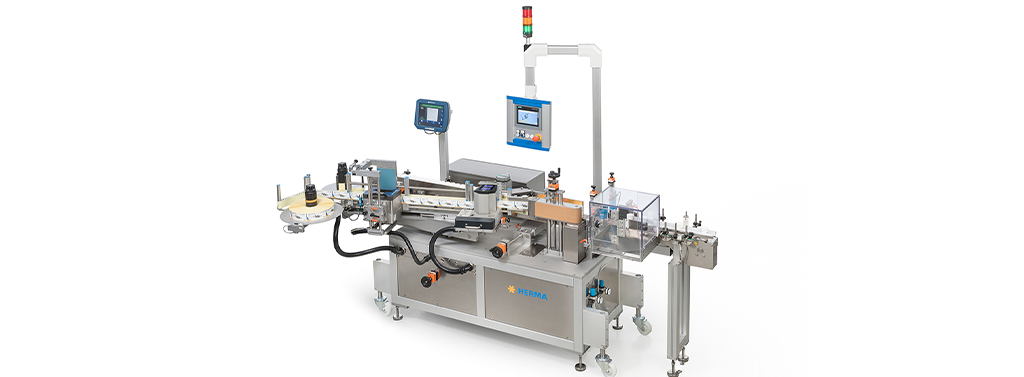 Warehouse aisle with racking and inventory labels