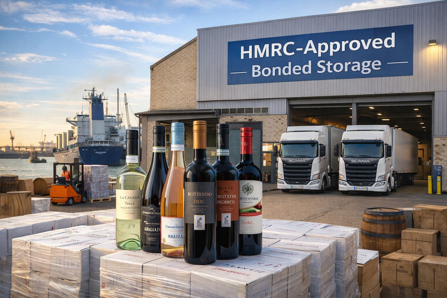Secure duty-suspended storage for spirits, wines, beers, soft drinks, and excise-duty goods, enabling better cash flow and regulatory control.